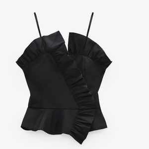Zara poplin top with ruffles